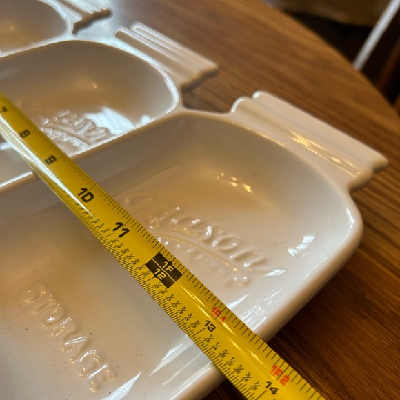 Mason jar - ceramic divided tray - white / measurements in photos - Picture 8 of 9